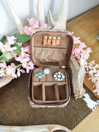 The Weekender Cowhide and Tooled Leather Jewelry Case