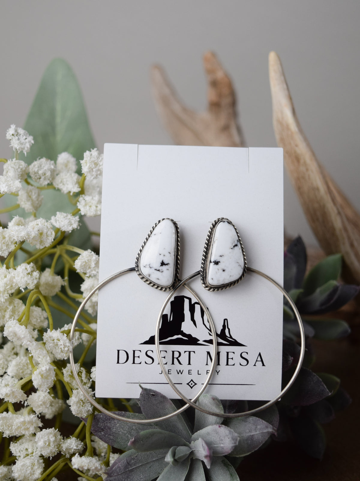 The Amanda White Buffalo Earrings