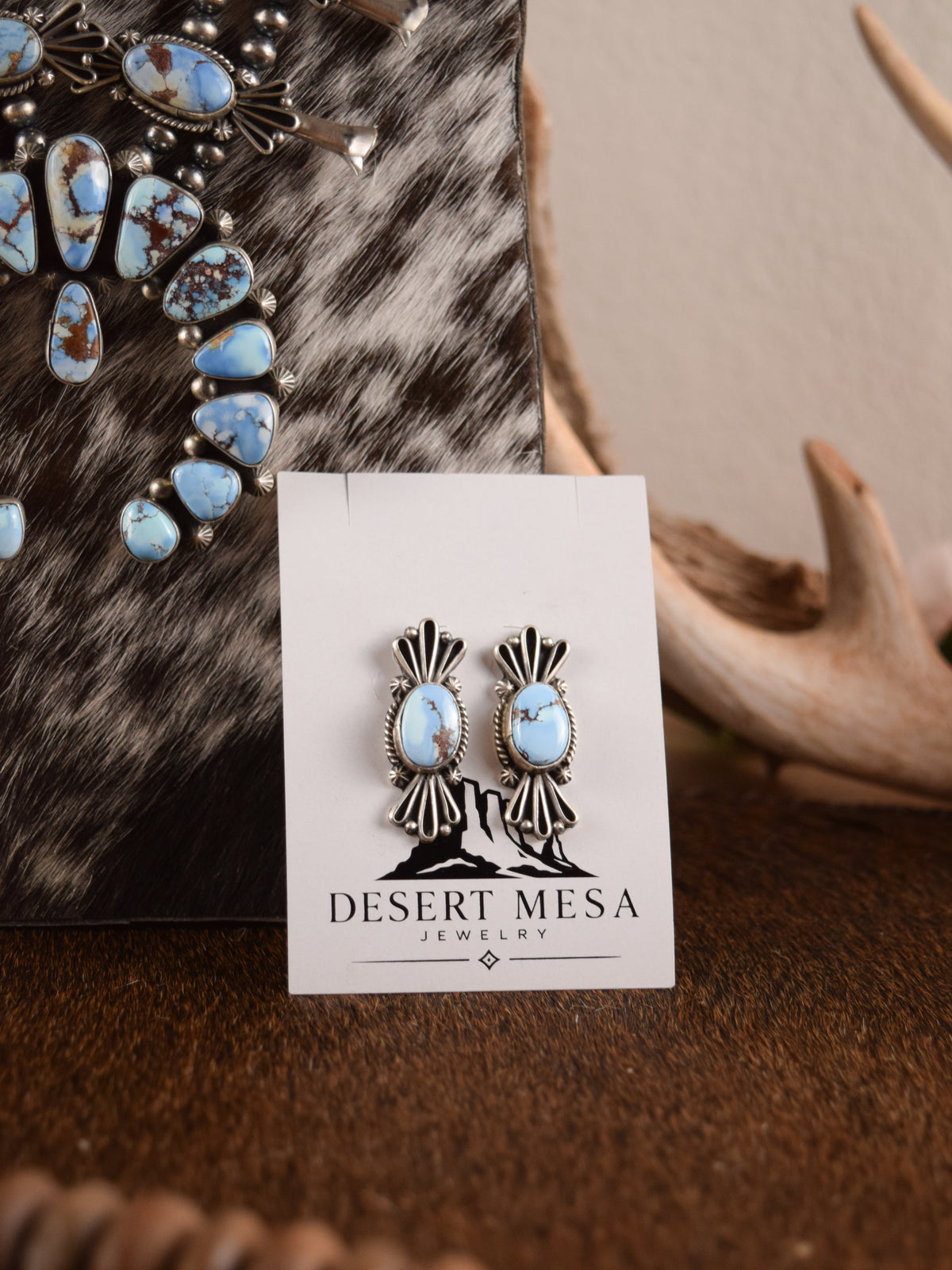 The Edith Golden Hills Squash Blossom & Earrings