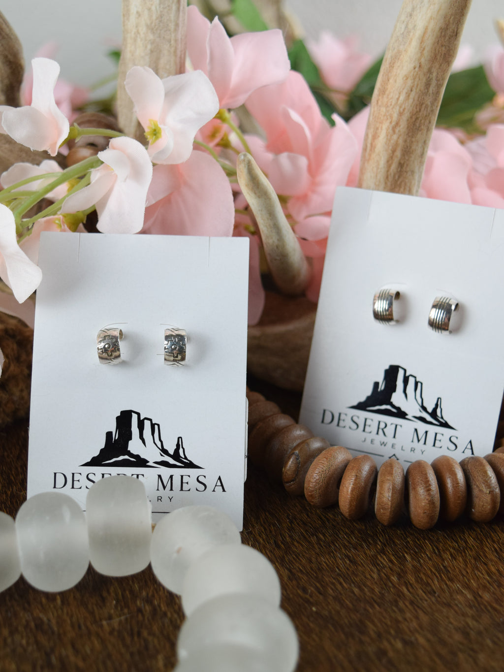 The Aztec Mini Silver Huggie Earrings