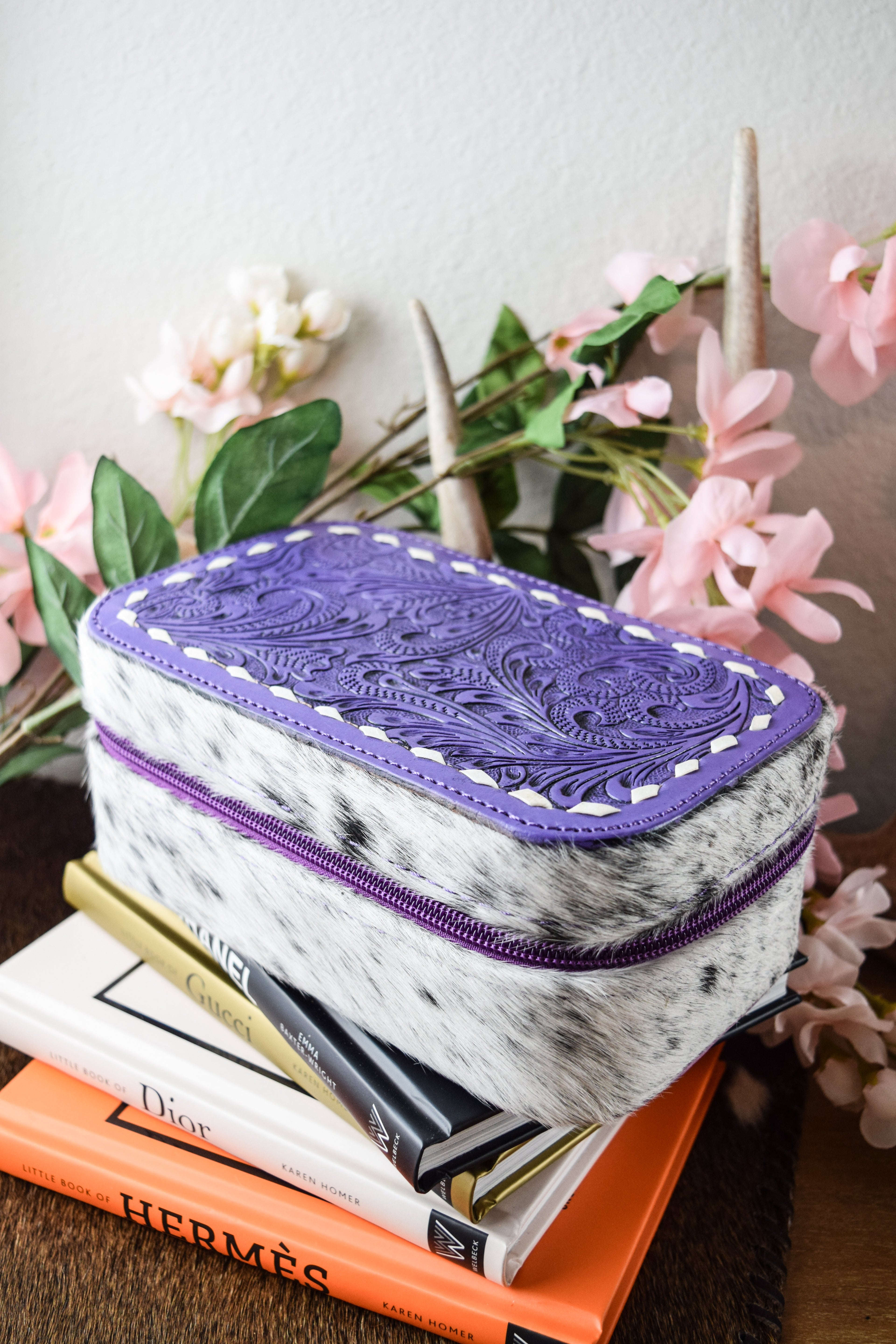The Purple Tooled Leather Jewelry Case