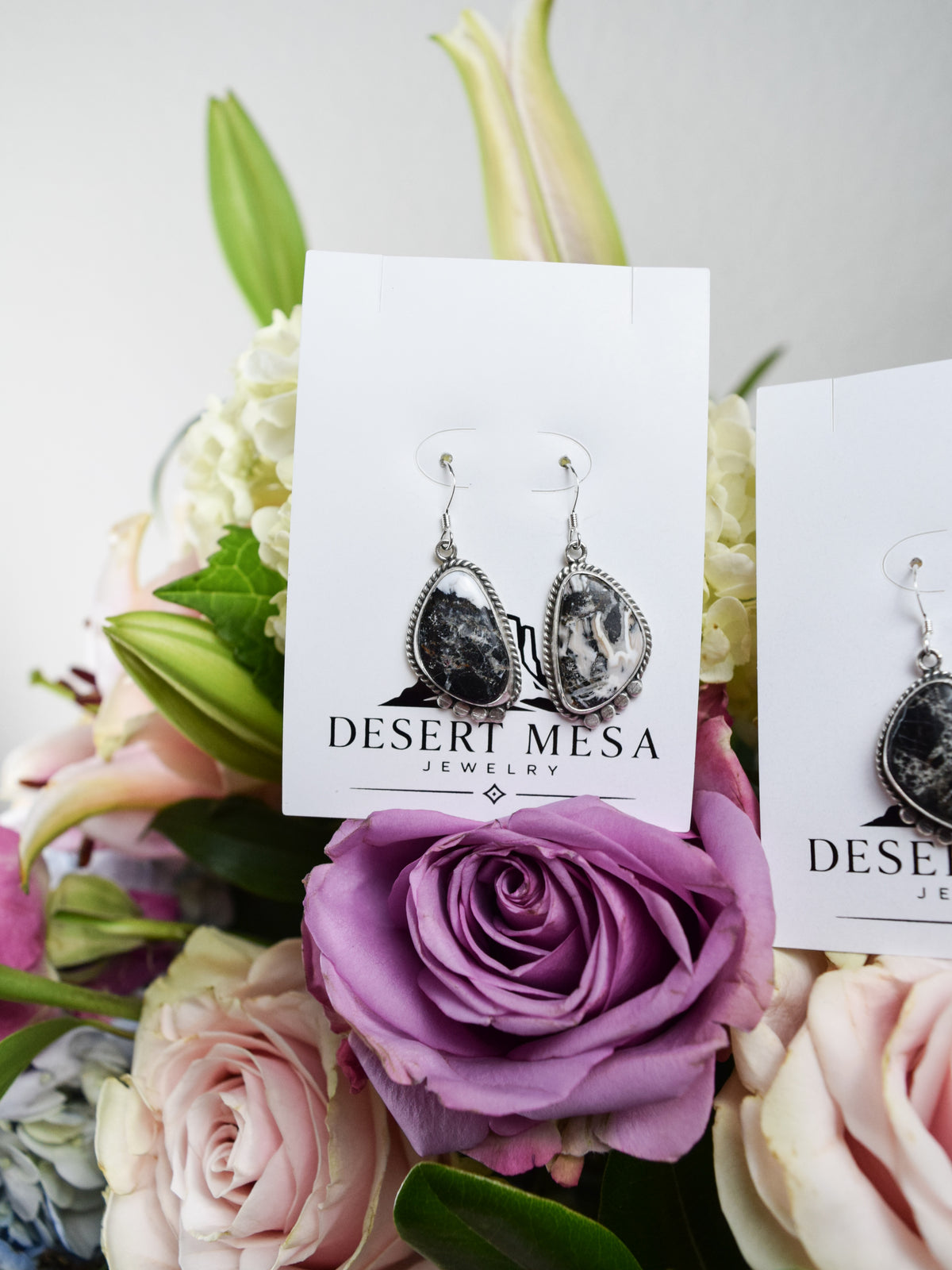The Clara White Buffalo Dangle earrings