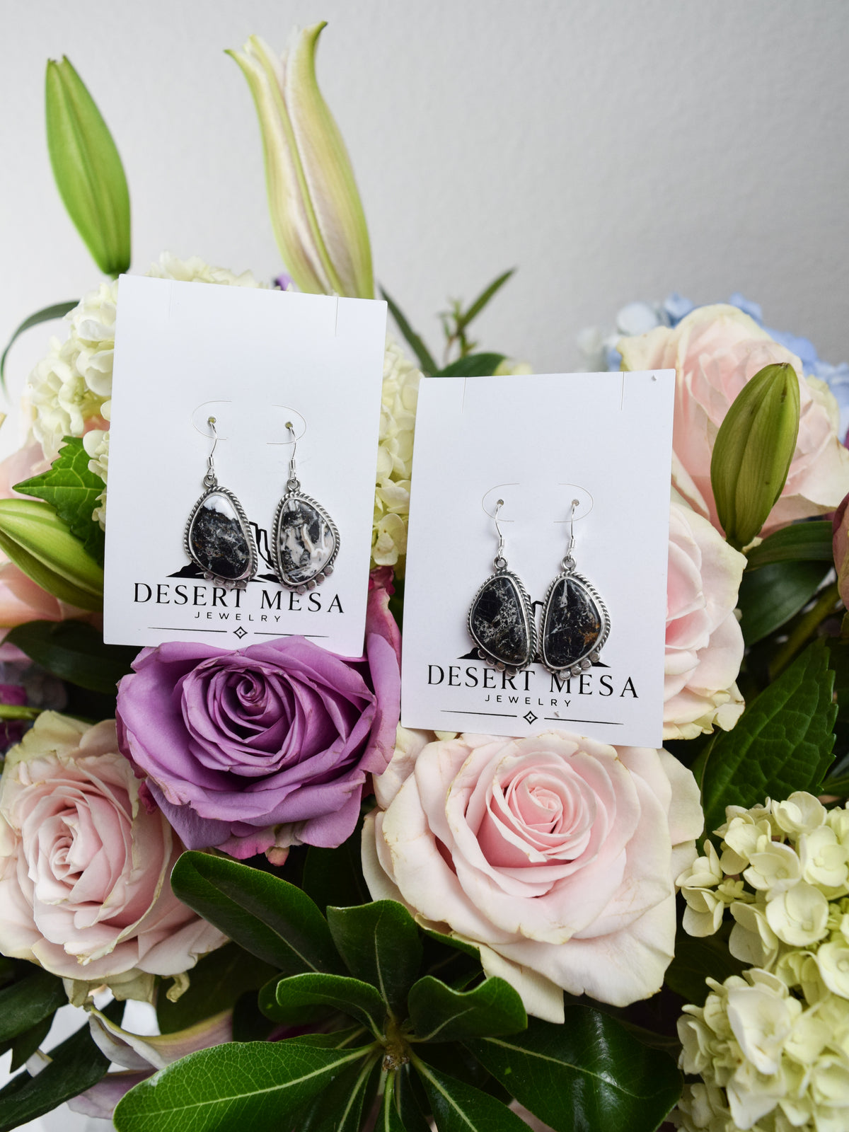 The Clara White Buffalo Dangle earrings