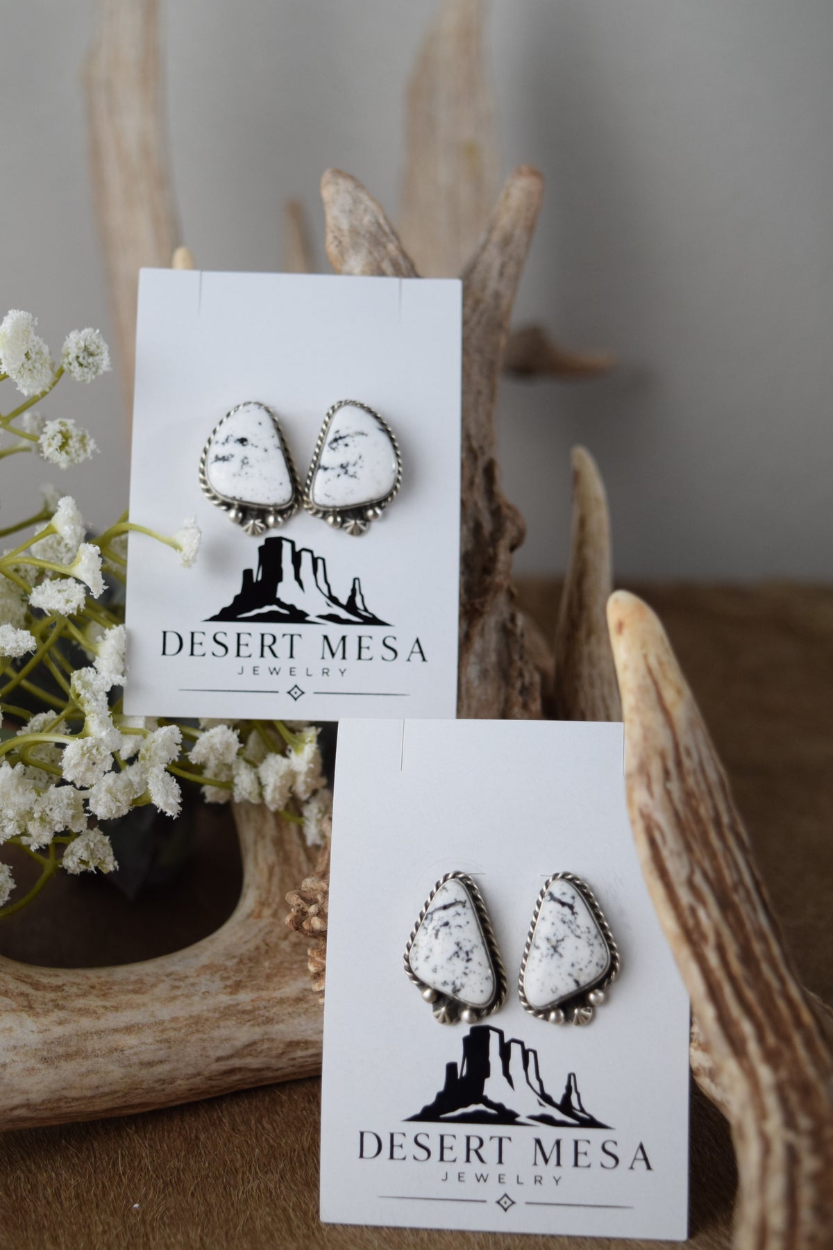 The Chilton White Buffalo Stone Earrings