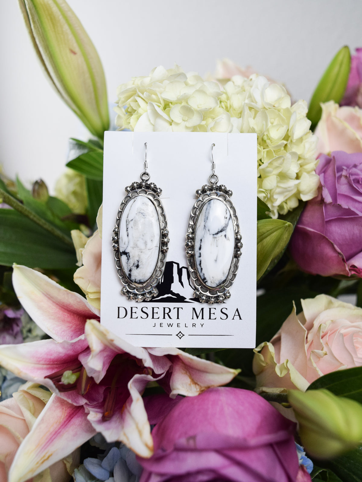 The McCall White Buffalo Dangle Earrings