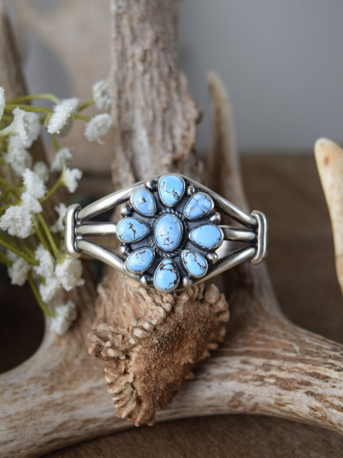 The Caroline Golden Hills Floral Cuff Bracelet