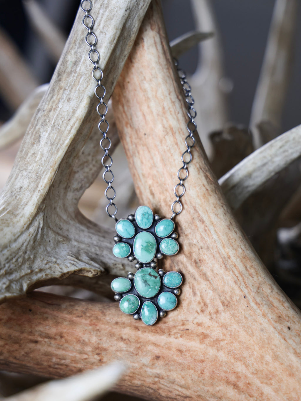 The Aniston Kingman Cluster Statement Necklace-Desert Mesa Jewelry