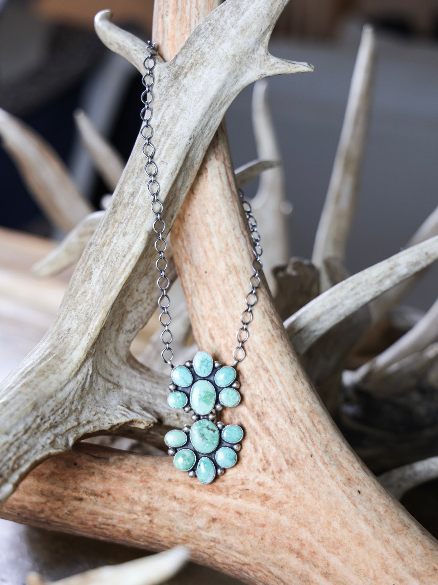 The Aniston Kingman Cluster Statement Necklace-Desert Mesa Jewelry