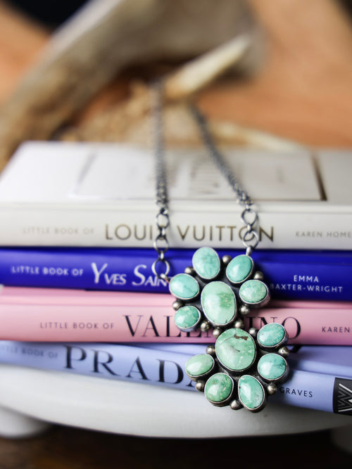 The Aniston Kingman Cluster Statement Necklace-Desert Mesa Jewelry