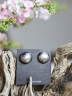The Carlee Silver Stamped Round Earrings-Desert Mesa Jewelry