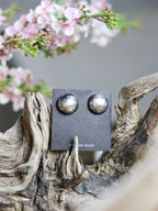 The Carlee Silver Stamped Round Earrings-Desert Mesa Jewelry