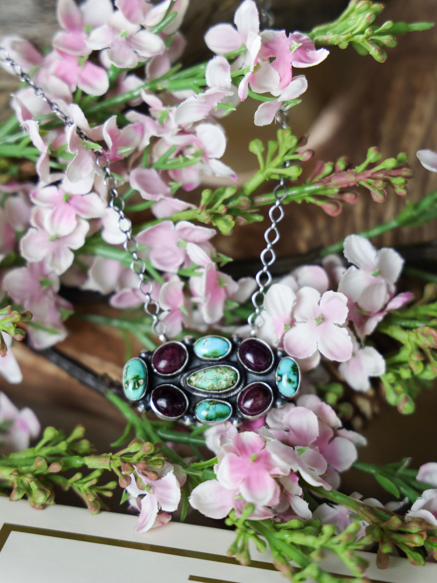 The Channing Multi Colored Cluster Pendant Necklace-Desert Mesa Jewelry