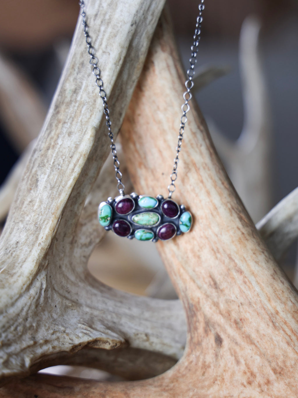 The Channing Multi Colored Cluster Pendant Necklace-Desert Mesa Jewelry