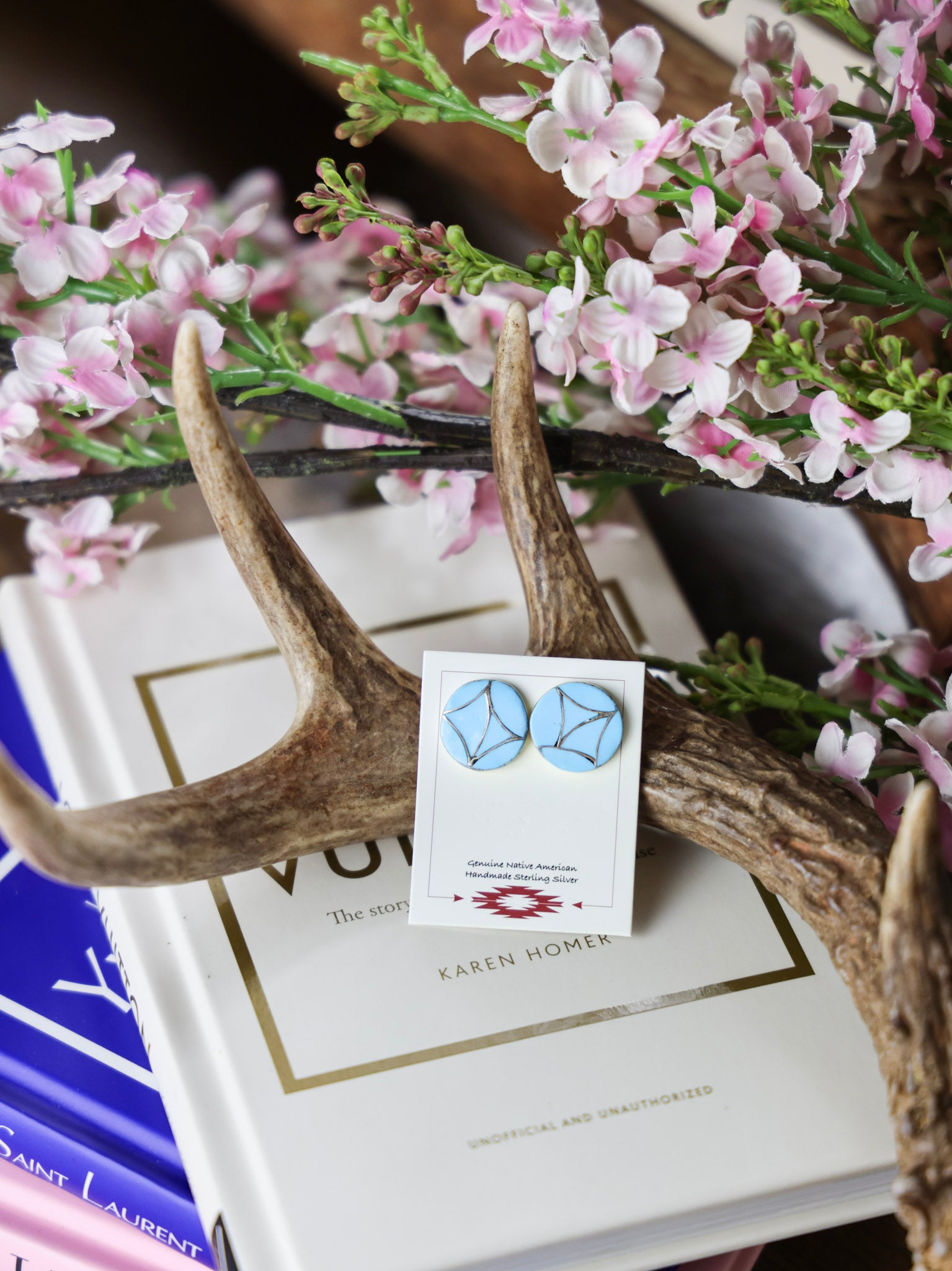 The Claire Turquoise and Silver Circle Earrings-Desert Mesa Jewelry