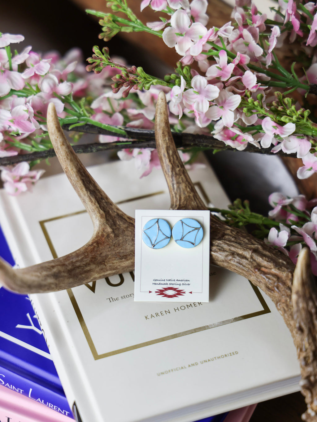 The Claire Turquoise and Silver Circle Earrings-Desert Mesa Jewelry