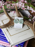 The Daisy Floral Cluster Turquoise Earrings-Desert Mesa Jewelry