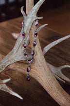 The Edith Dahlia Rose Red Lariat Necklace-Desert Mesa Jewelry