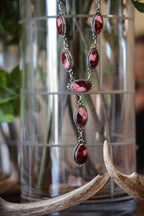 The Edith Dahlia Rose Red Lariat Necklace-Desert Mesa Jewelry