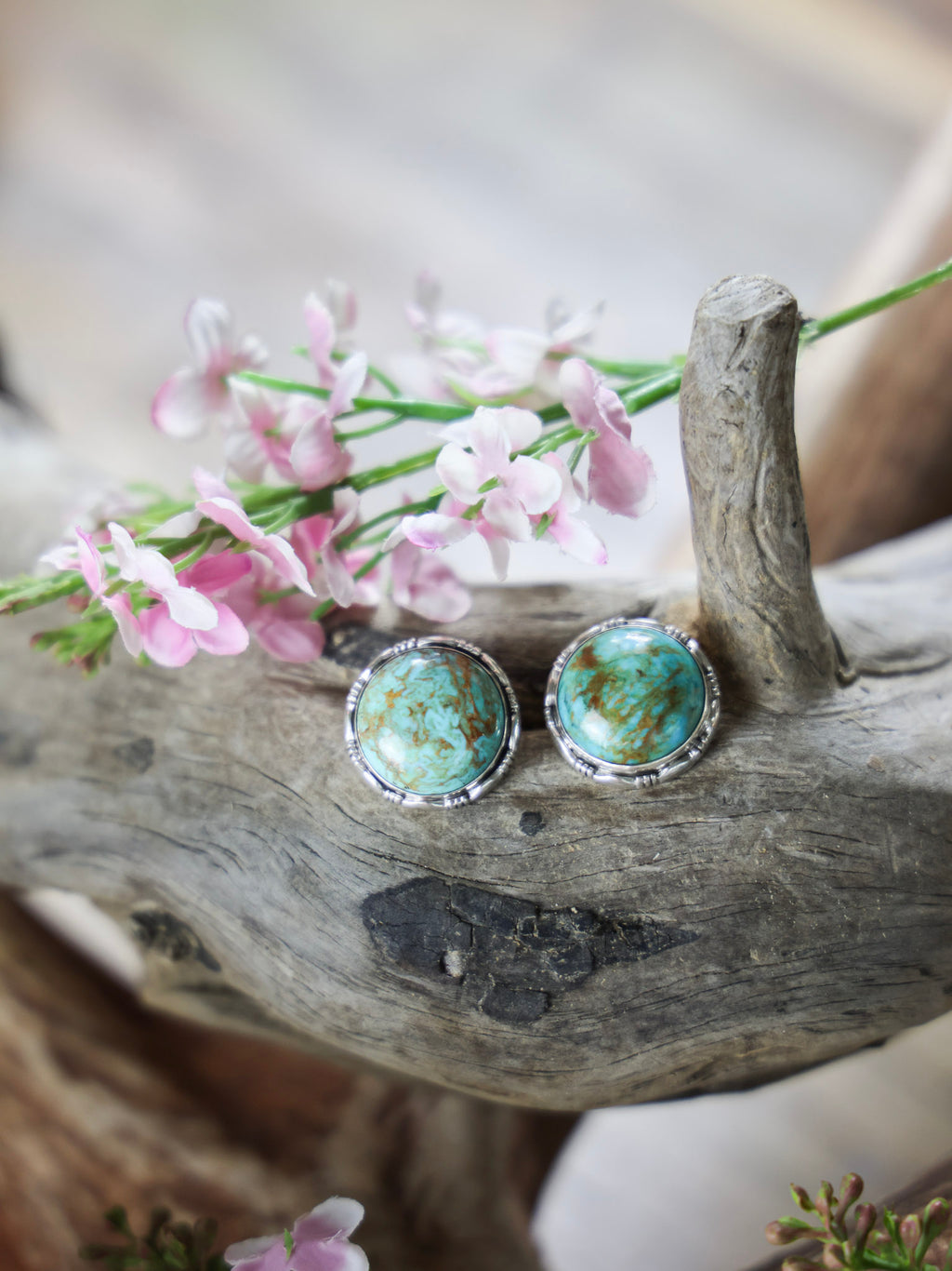 The Effie Round Turquoise Stud-Desert Mesa Jewelry