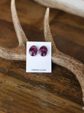 The Honey Purple Spiny Oyster Stud Earrings-Desert Mesa Jewelry