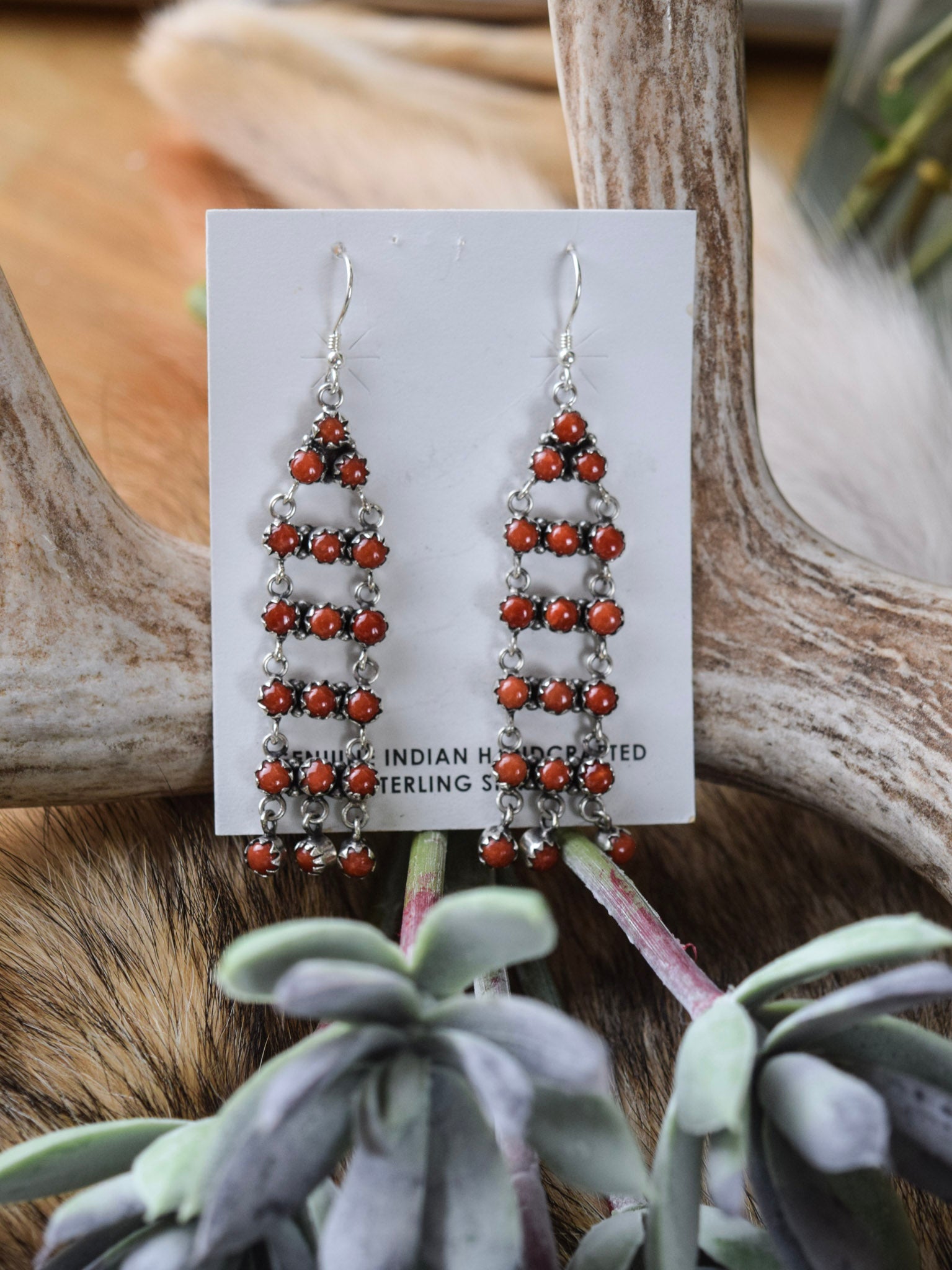 The Hope Red Coral Earrings-Desert Mesa Jewelry
