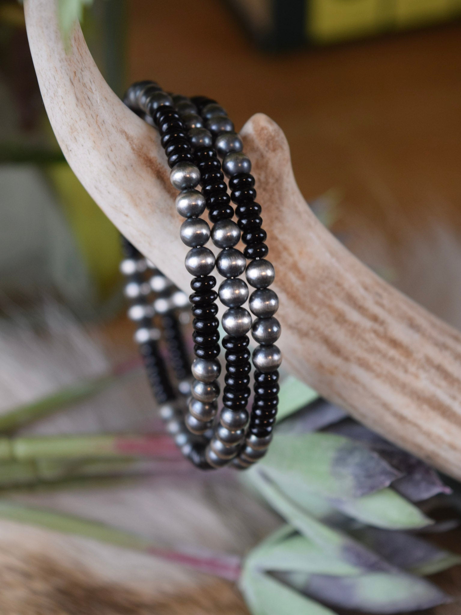 The Katie Black Onyx Wrap Bracelet-Desert Mesa Jewelry