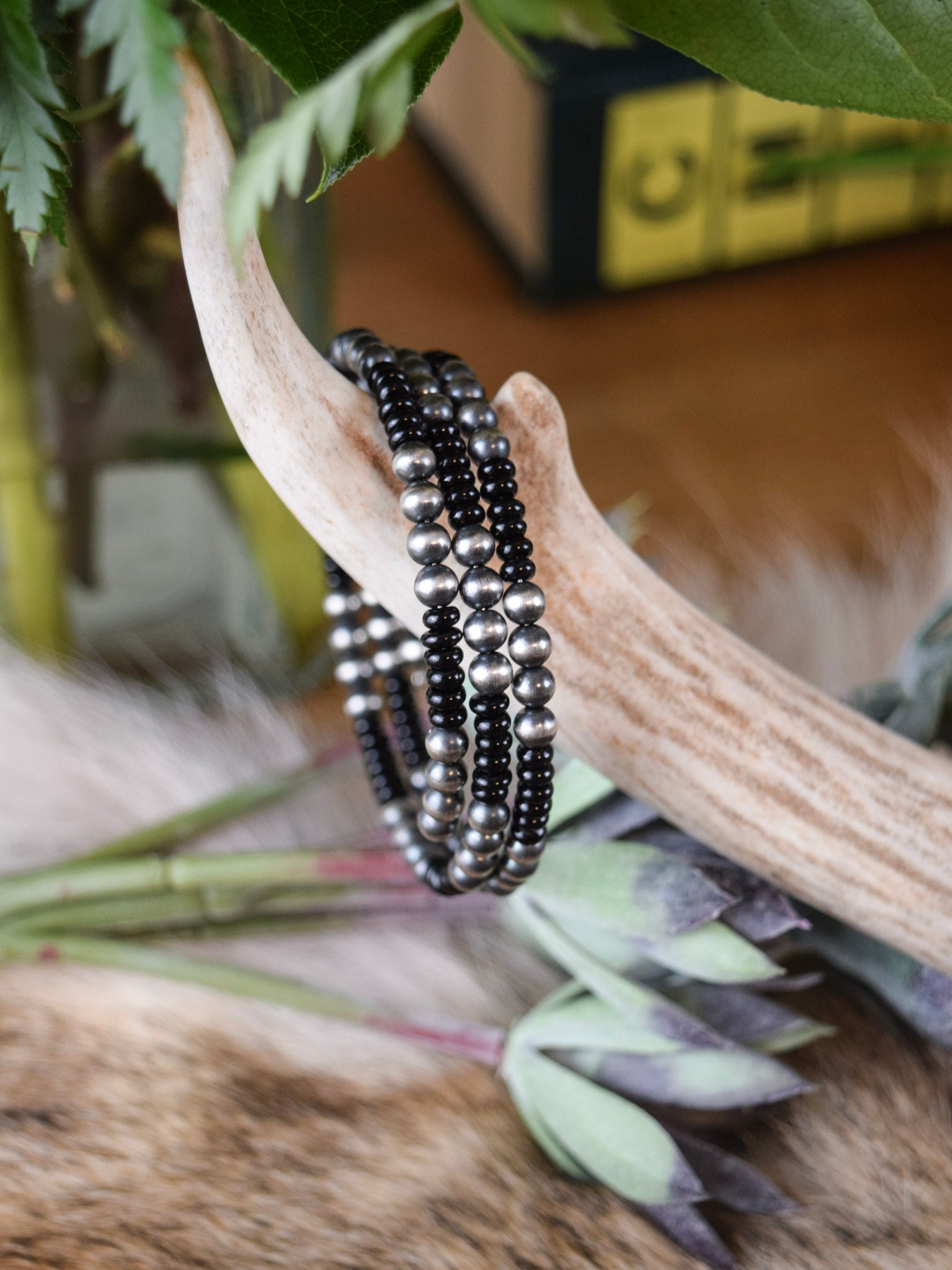 The Katie Black Onyx Wrap Bracelet-Desert Mesa Jewelry