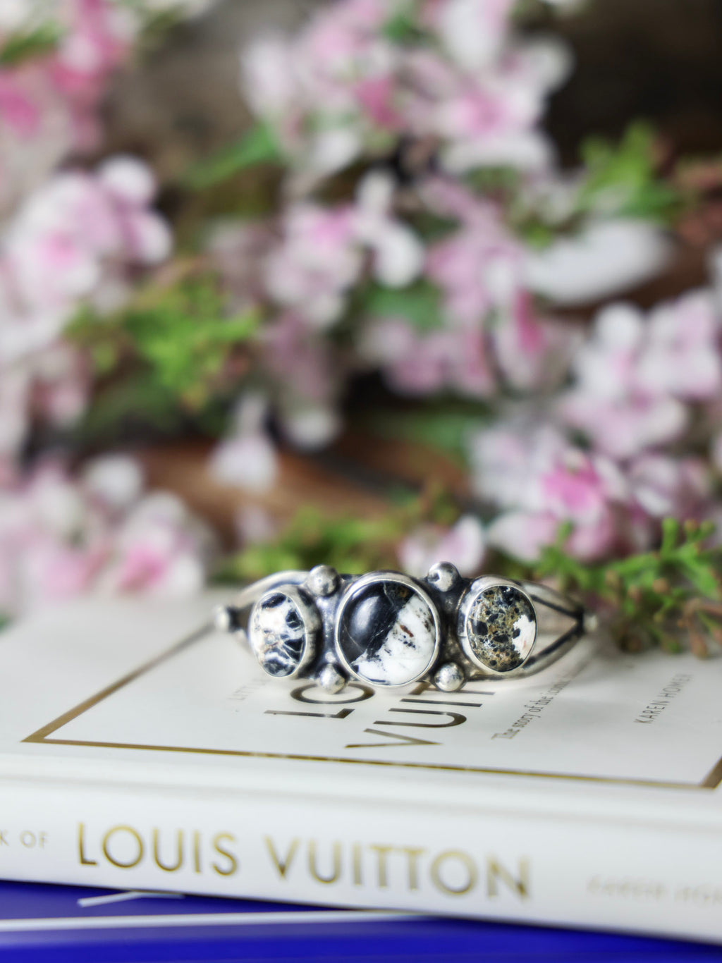 The Kenlee White Buffalo Cluster Cuff Bracelet-Desert Mesa Jewelry