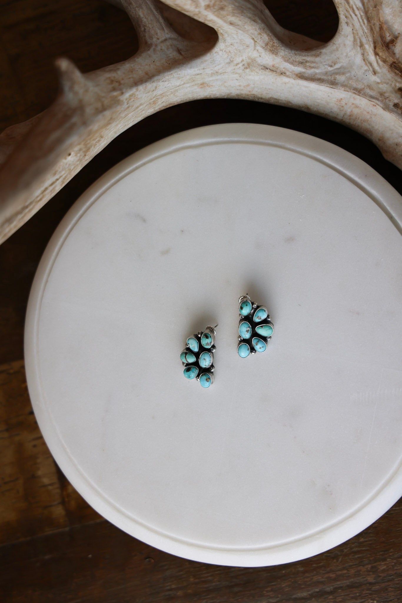 The Kylee Sonoran Turquoise Cluster Earrings-Desert Mesa Jewelry