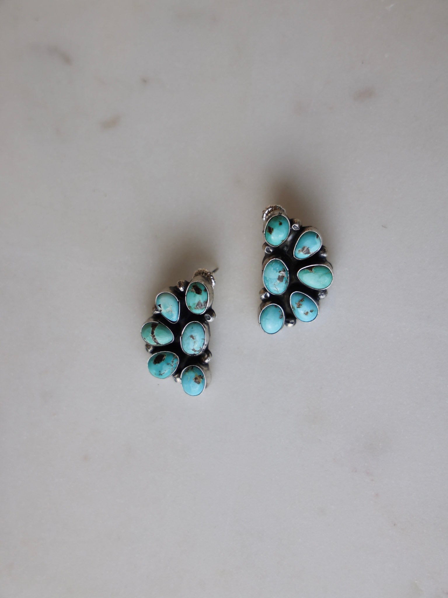 The Kylee Sonoran Turquoise Cluster Earrings-Desert Mesa Jewelry