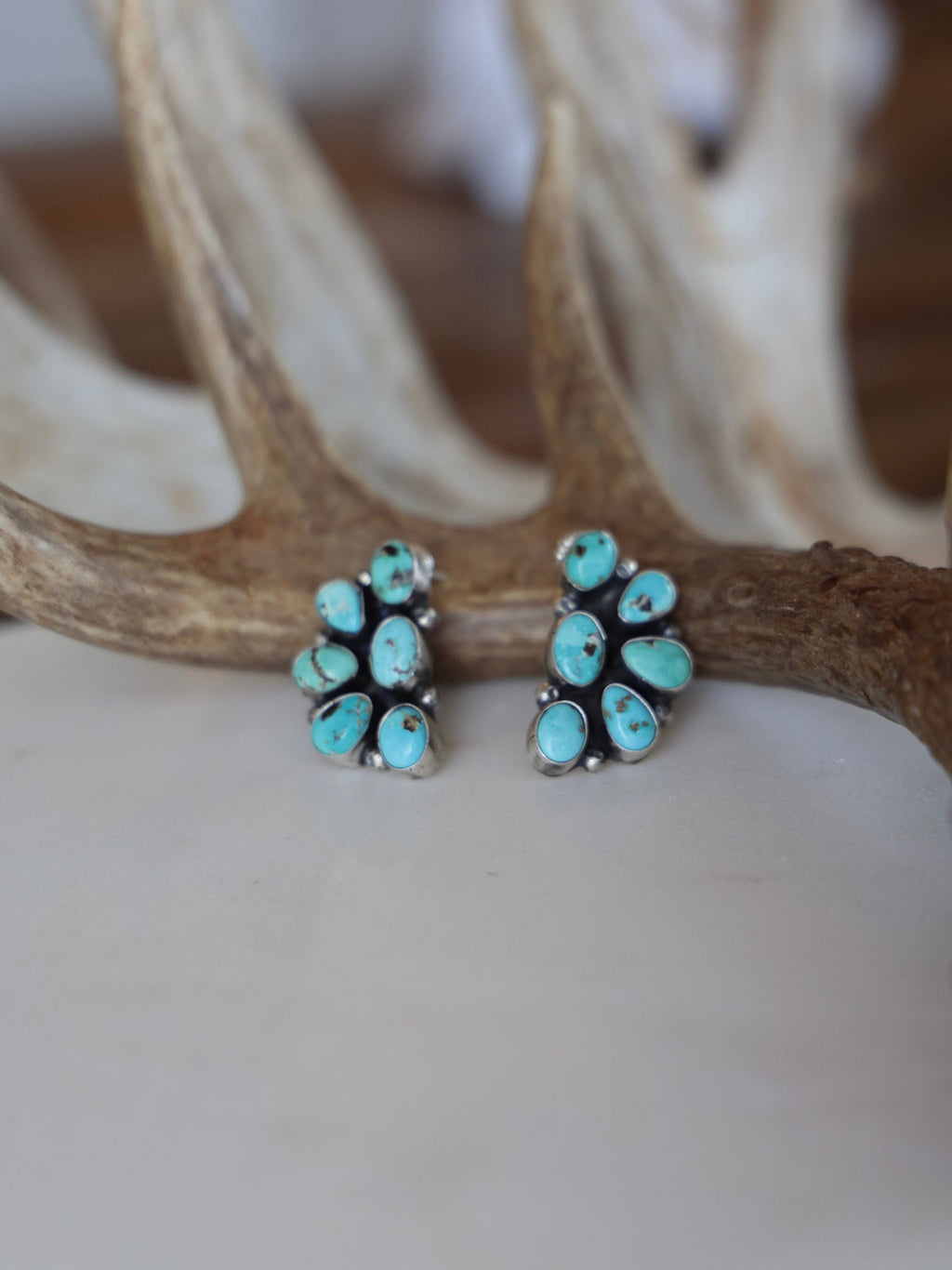 The Kylee Sonoran Turquoise Cluster Earrings-Desert Mesa Jewelry
