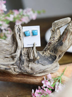 The Margaret Square Turquoise Stud Earrings-Desert Mesa Jewelry