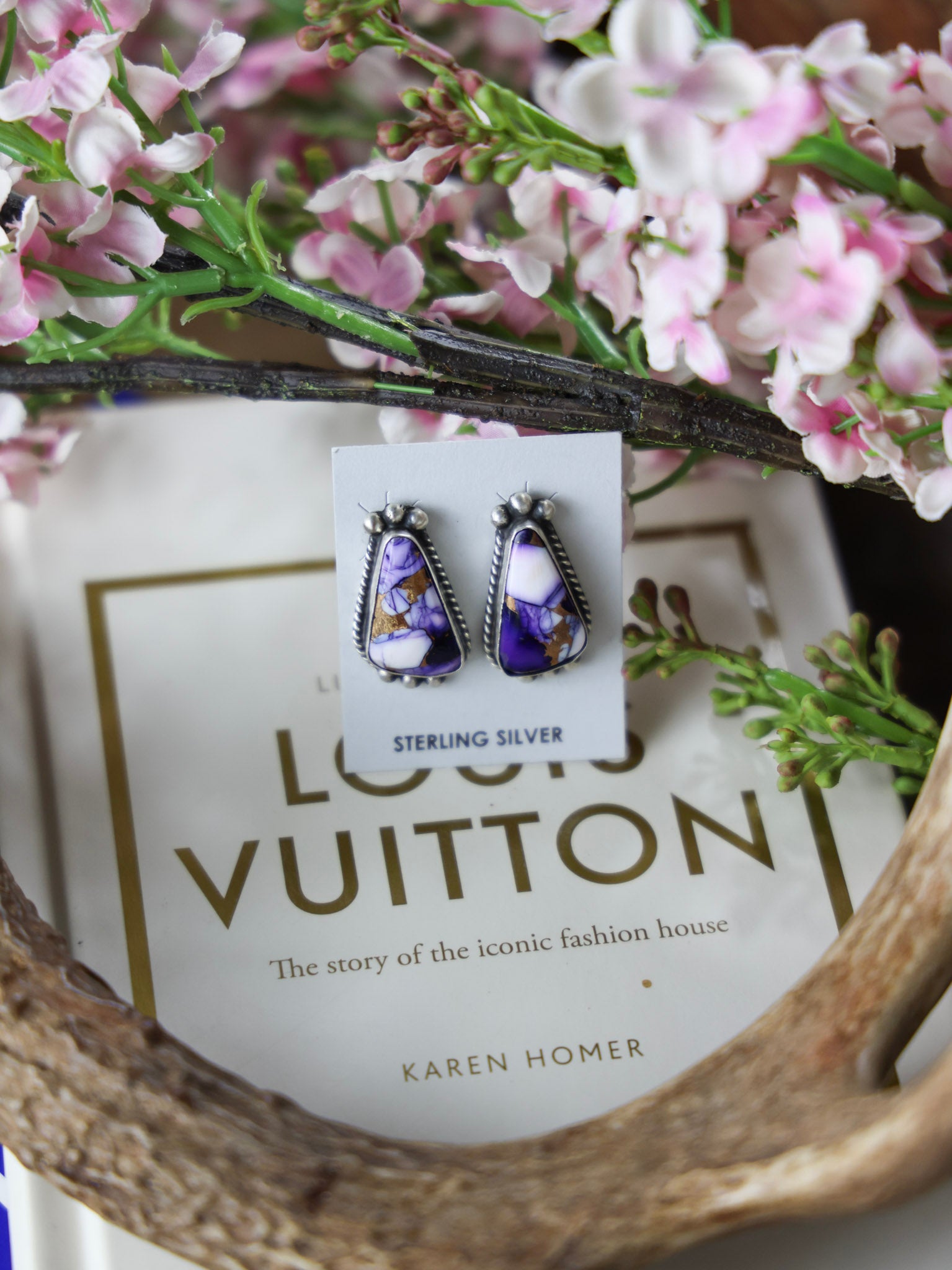 The Marlee Purple Dahlia Earrings-Desert Mesa Jewelry