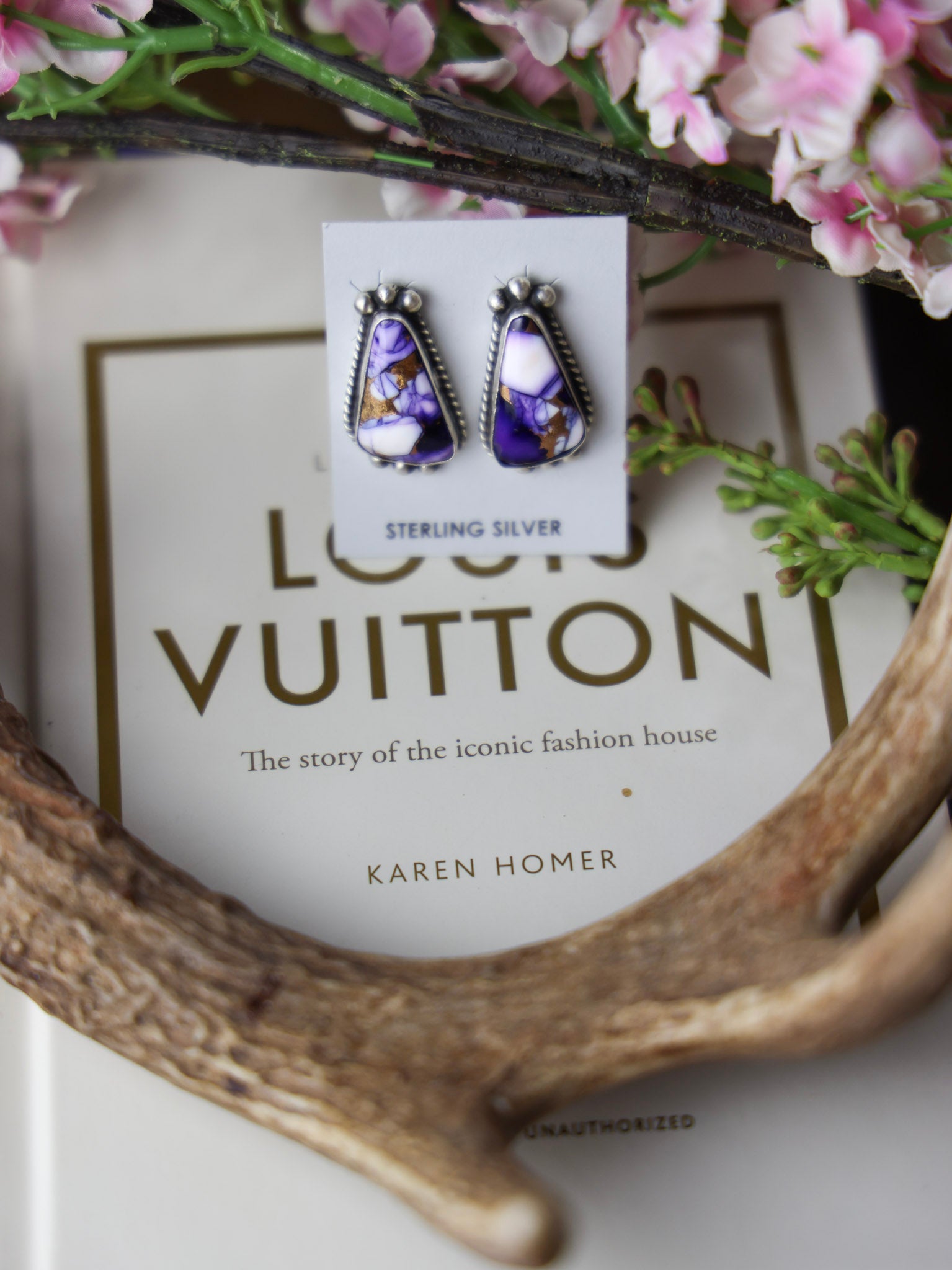 The Marlee Purple Dahlia Earrings-Desert Mesa Jewelry