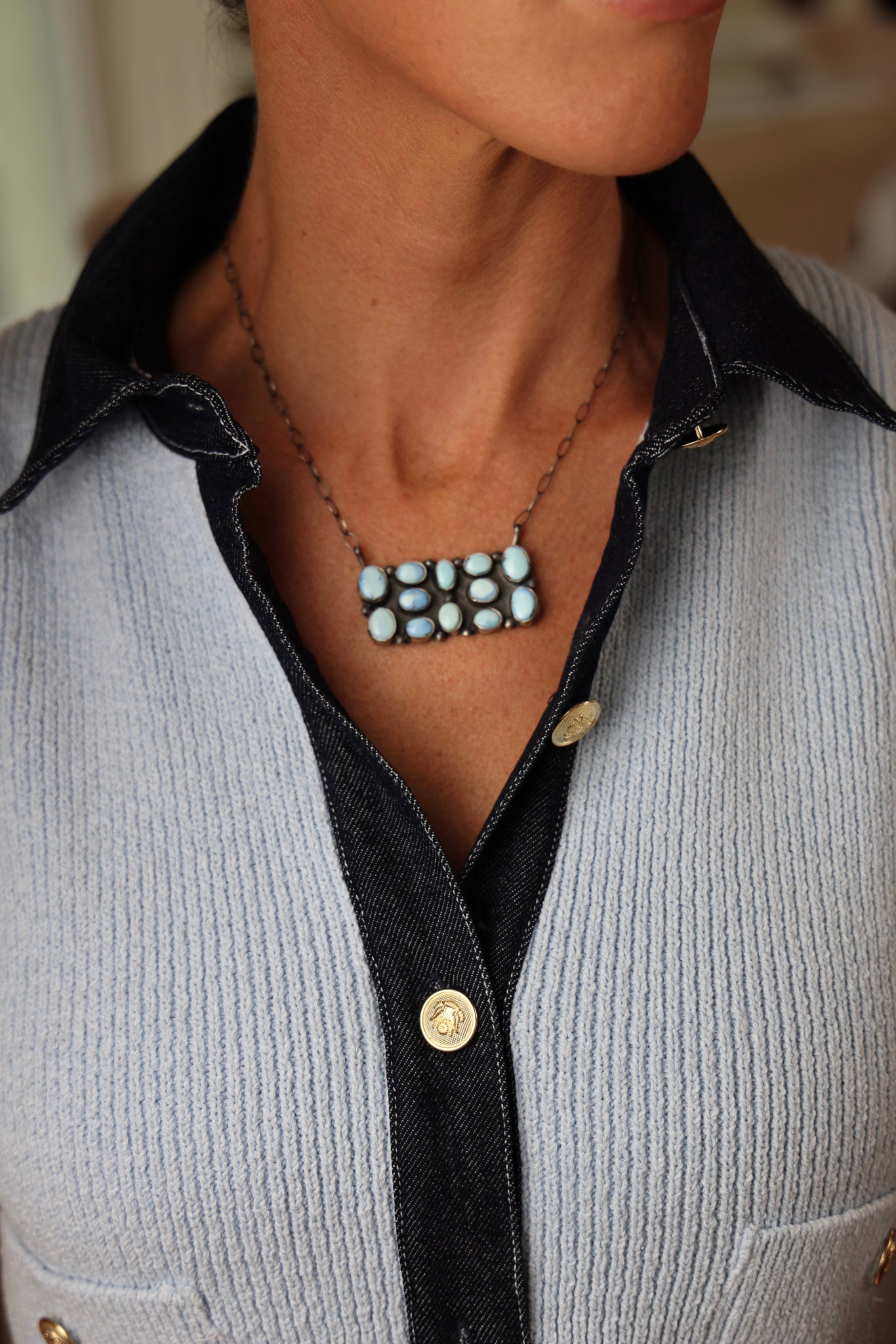 The Mary Caroline Golden Hills Turquoise Pendant Necklace-Desert Mesa Jewelry