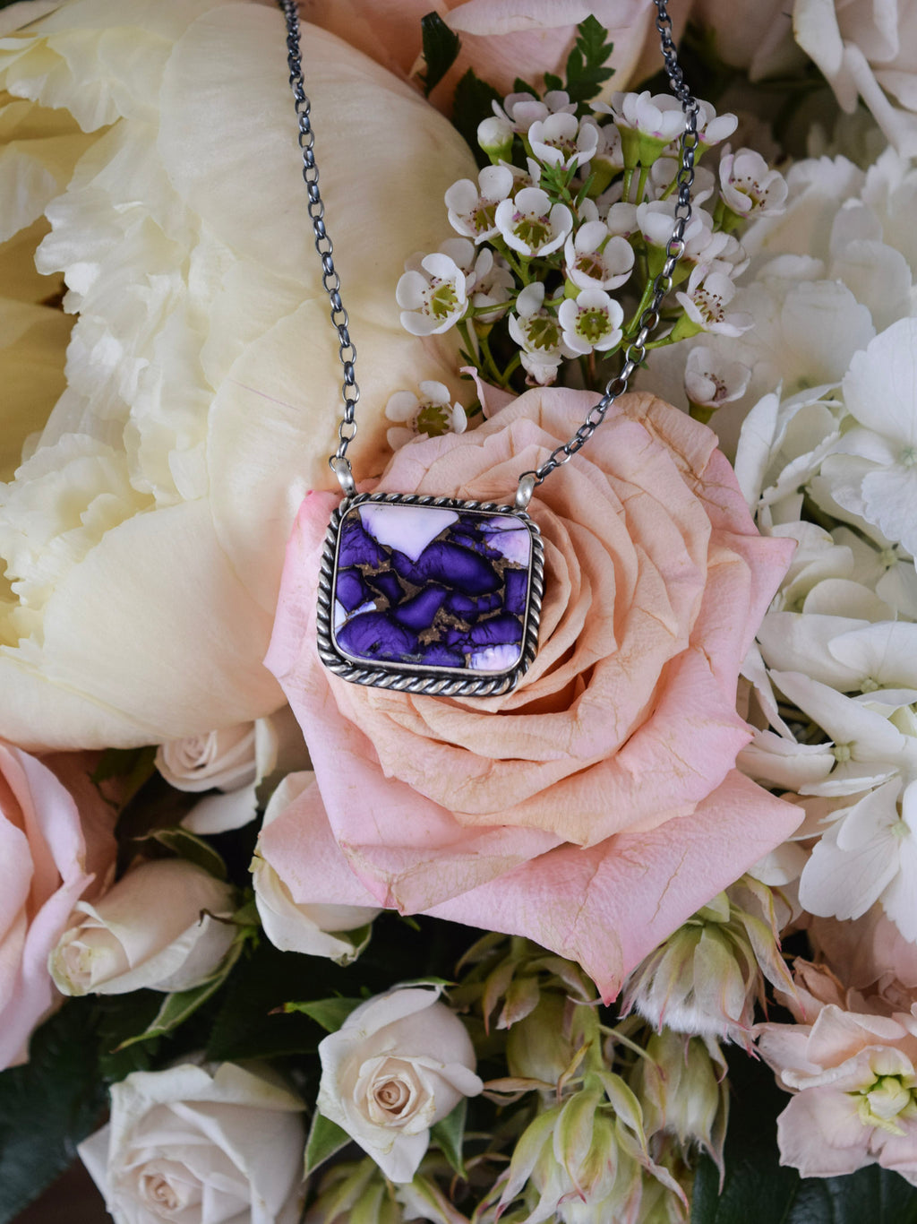 The Masyn Purple Dahlia Necklace-Desert Mesa Jewelry