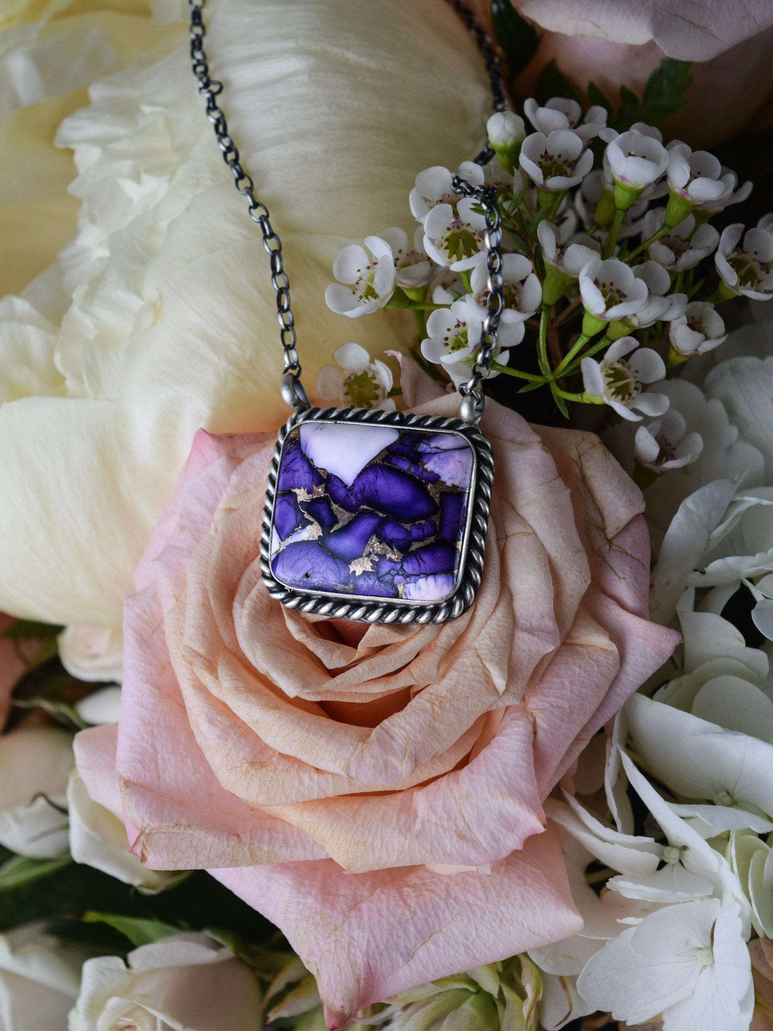 The Masyn Purple Dahlia Necklace-Desert Mesa Jewelry