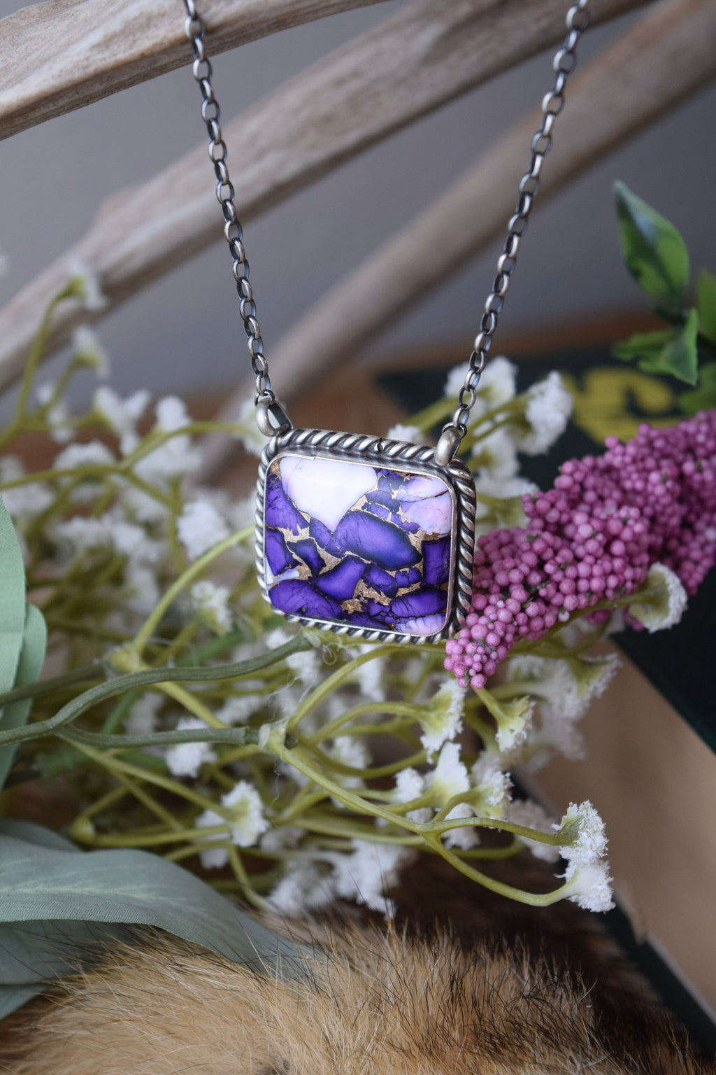 The Masyn Purple Dahlia Necklace-Desert Mesa Jewelry