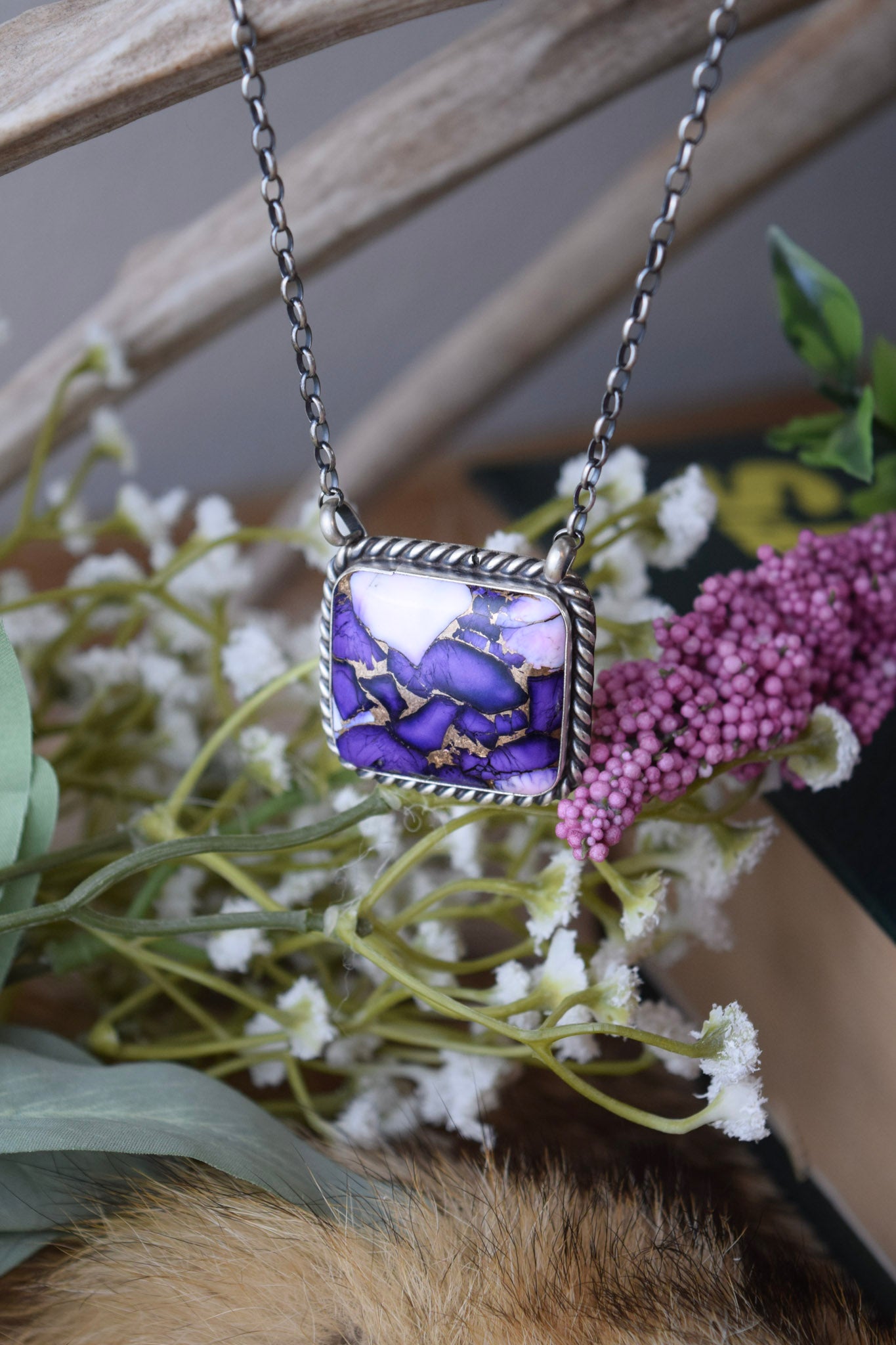 The Masyn Purple Dahlia Necklace-Desert Mesa Jewelry