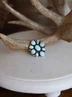 The Peyton Light Turquoise Round Cluster Ring - Size 7.5-Desert Mesa Jewelry