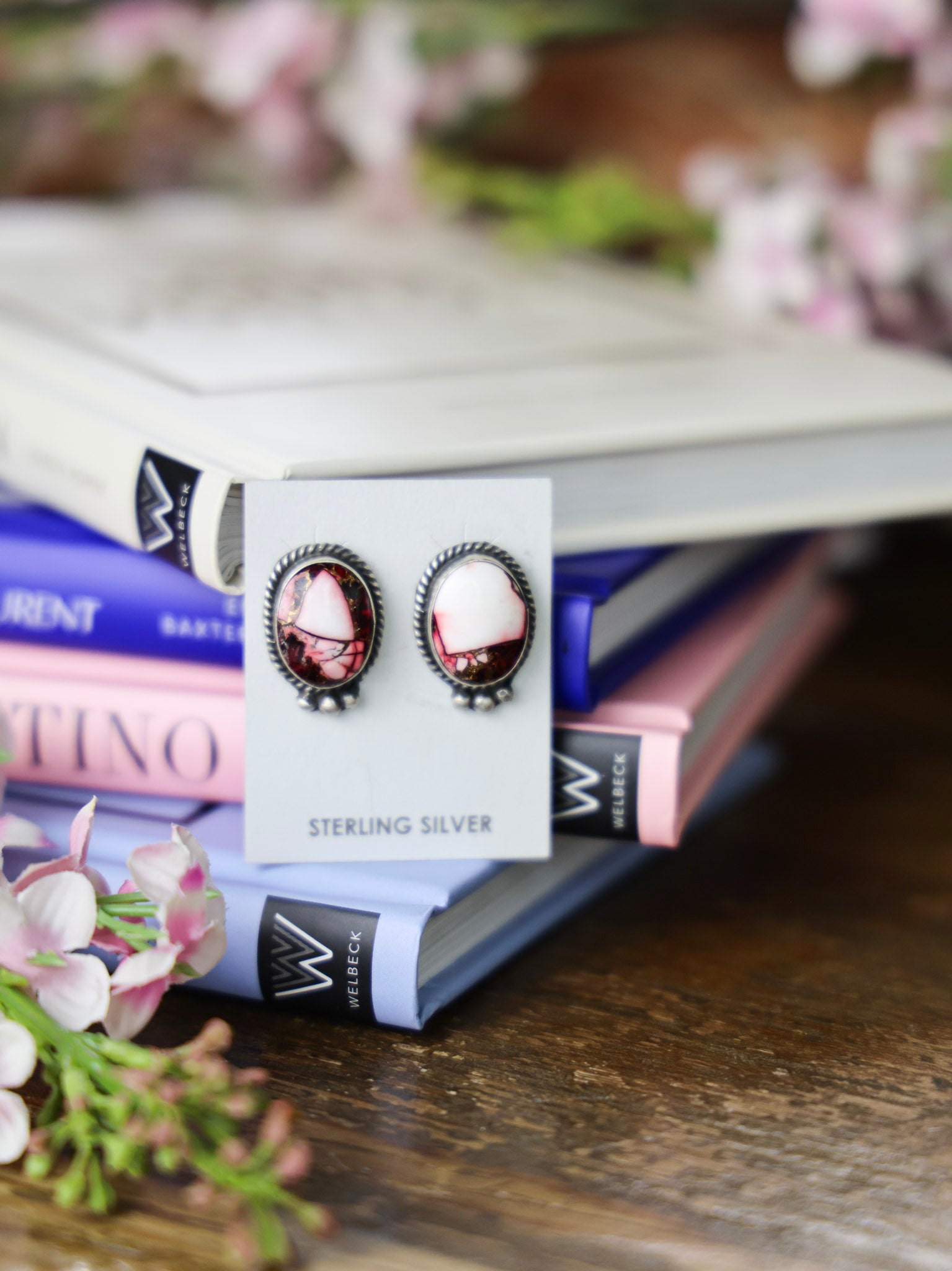 The Rose Dahlia Oval Earrings-Desert Mesa Jewelry