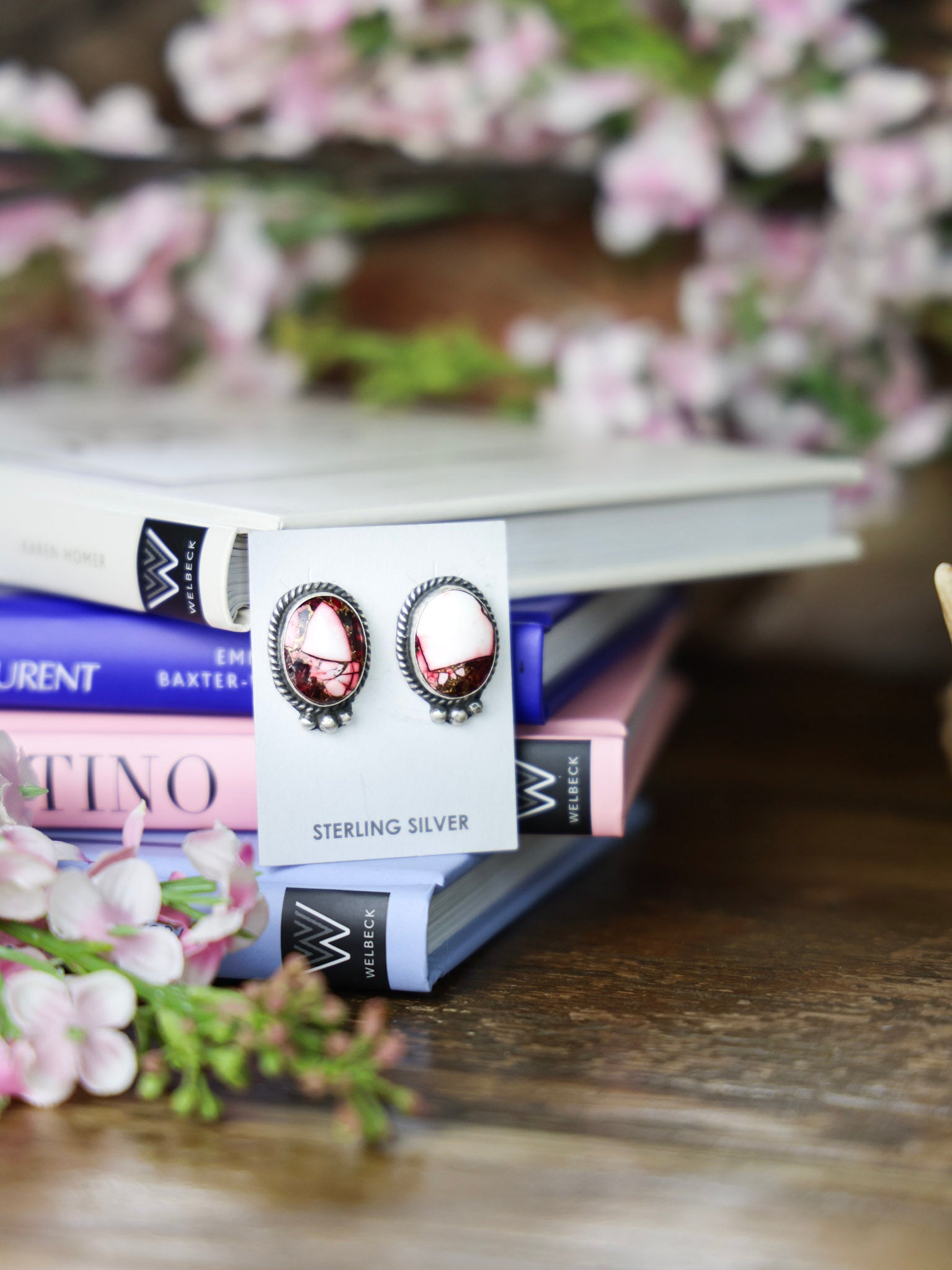 The Rose Dahlia Oval Earrings-Desert Mesa Jewelry