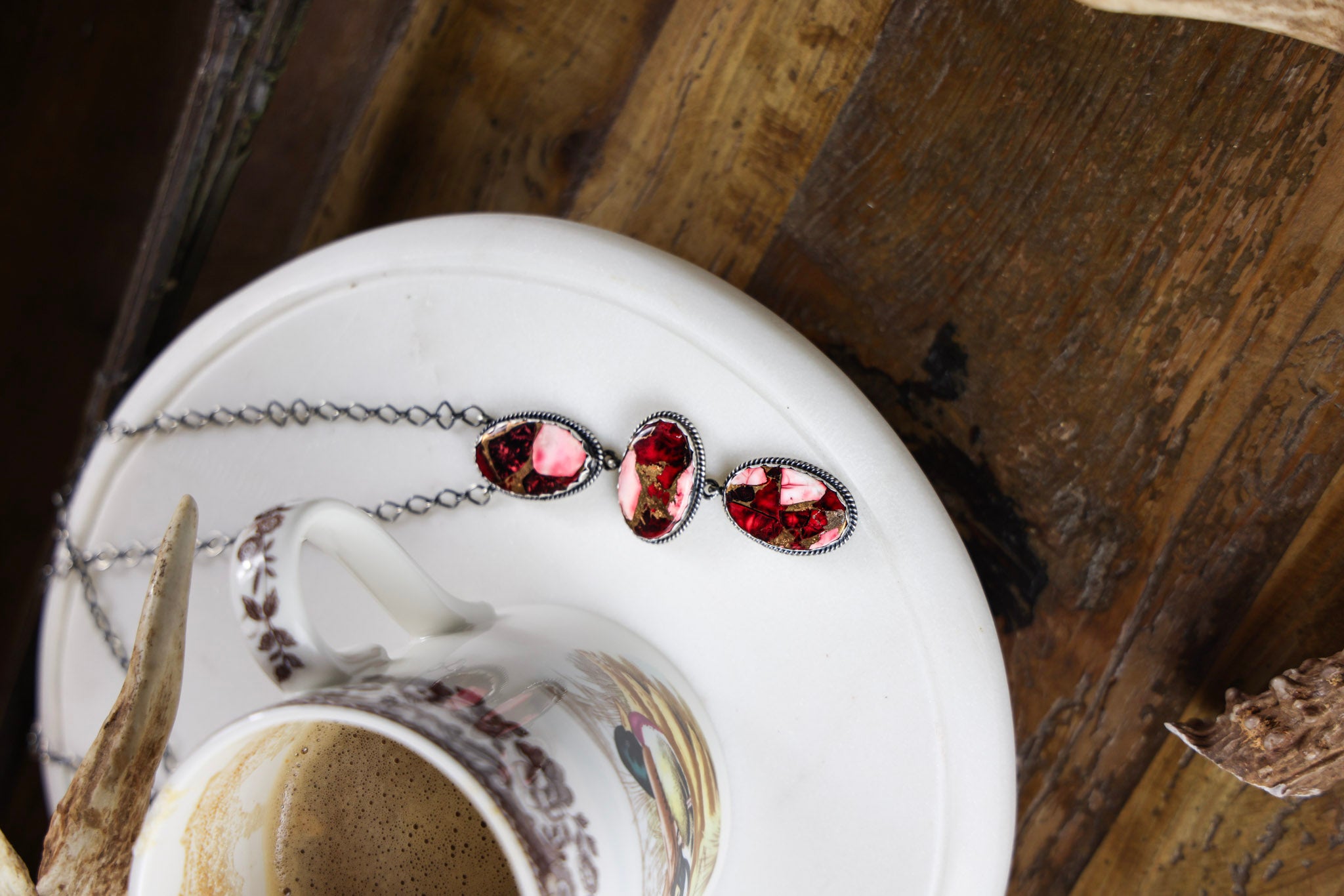 The Suzie Dahlia Rose Red Lariat Necklace-Desert Mesa Jewelry