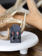 The Wreck 'Em Red and Black Earrings-Desert Mesa Jewelry
