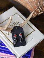 The Wreck 'Em Red and Black Earrings-Desert Mesa Jewelry